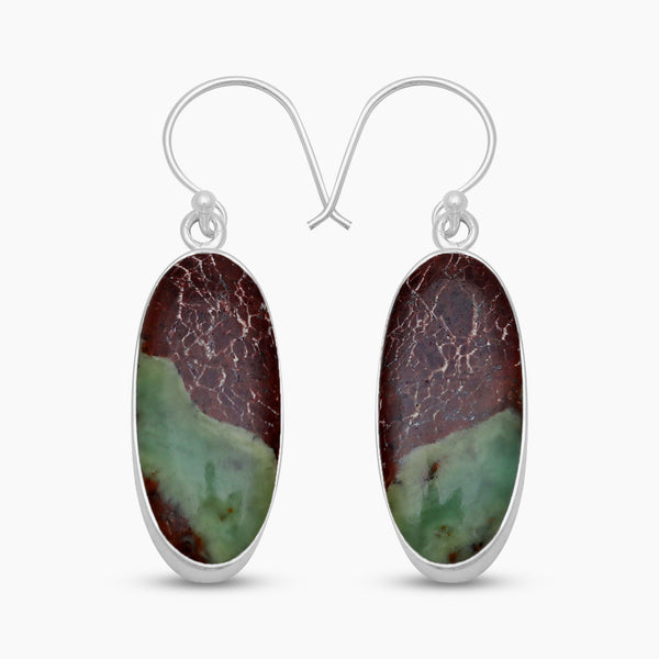 925 Sterling Silver Chrysoprase Earrings