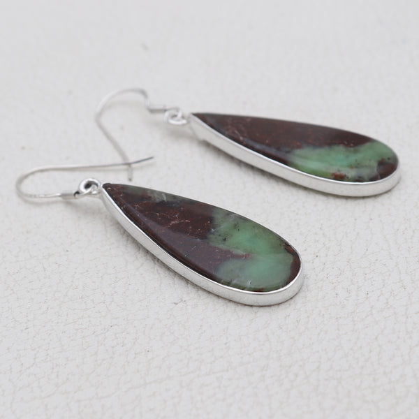 925 Sterling Silver Chrysoprase Earrings