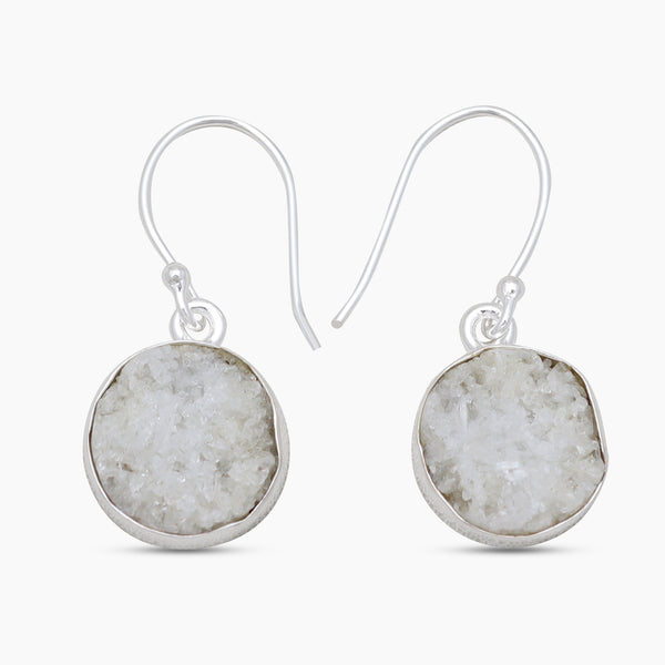 Rainbow Druzy Silver Earrings