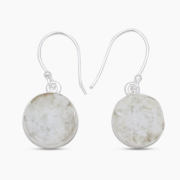 Rainbow Druzy Silver Earrings