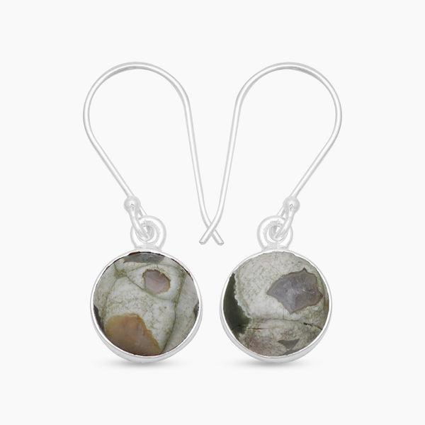 Rainforest Jasper Silver Earrings