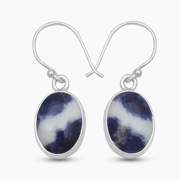 925 Sterling Silver Sodalite Earrings