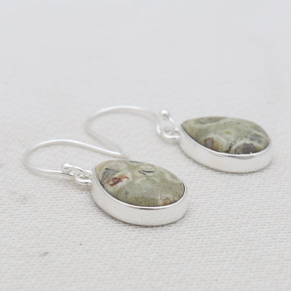Rainforest Jasper Silver Earrings