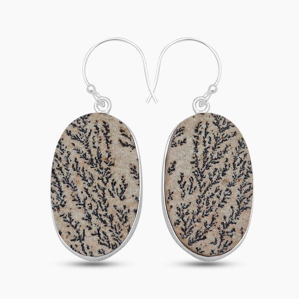 Russian Dendritic Silver Earrings