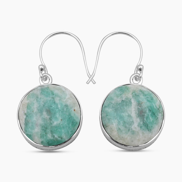 Glacier Green Emerald Silver Earrings