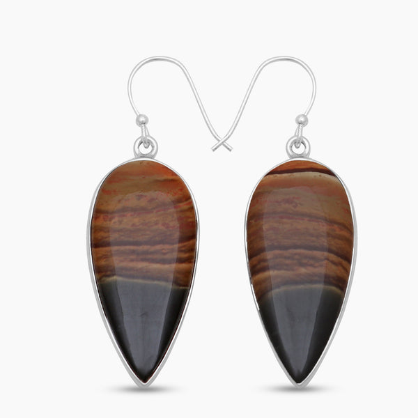 Polychrome Jasper Silver Earrings