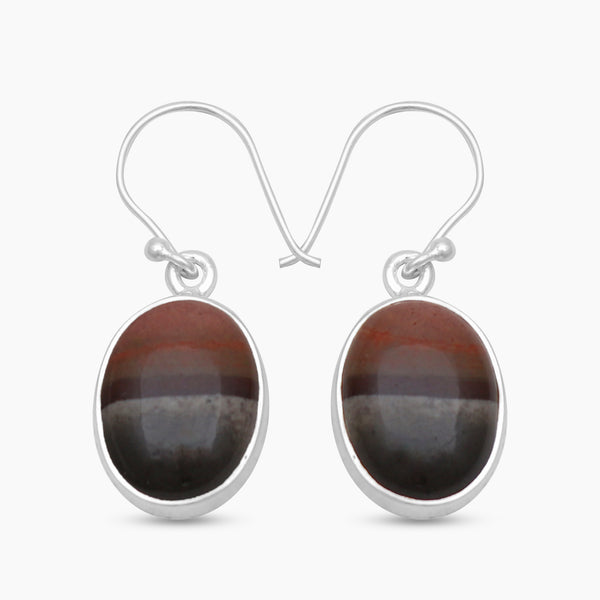 Polychrome Jasper Silver Earrings