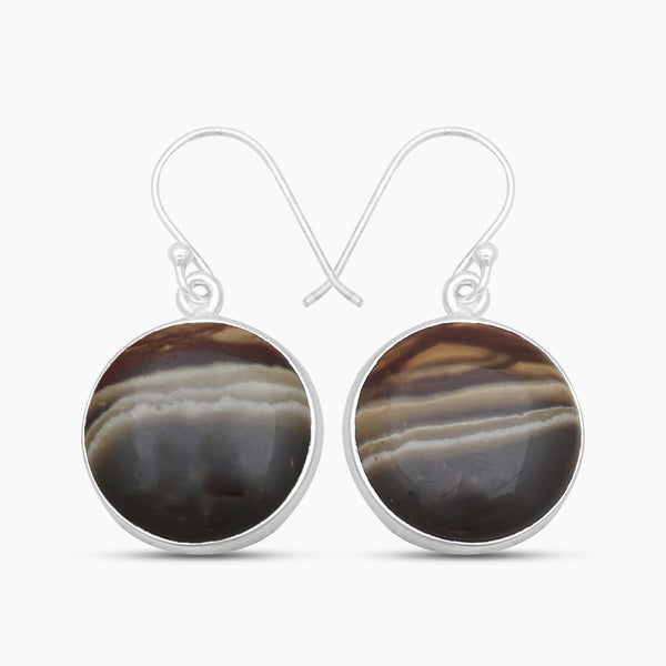 Polychrome Jasper Silver Earrings