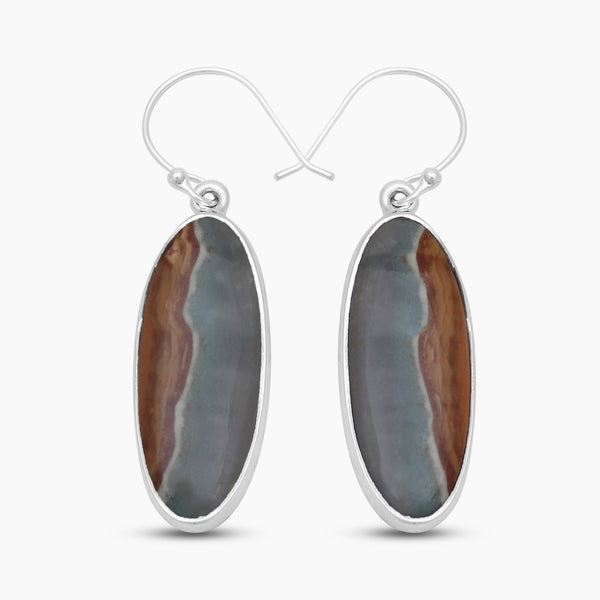 Polychrome Jasper Silver Earrings
