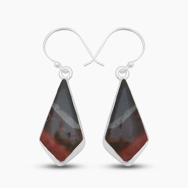 Polychrome Jasper Silver Earrings