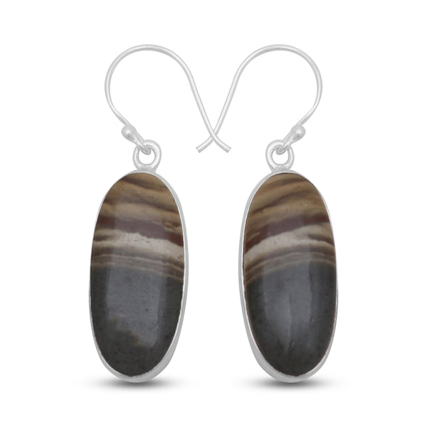 Polychrome Jasper Silver Earrings