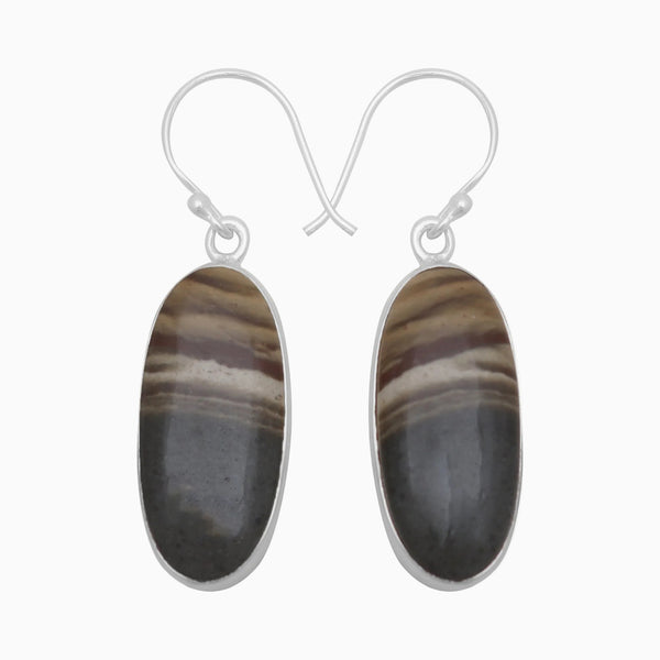 Polychrome Jasper Silver Earrings