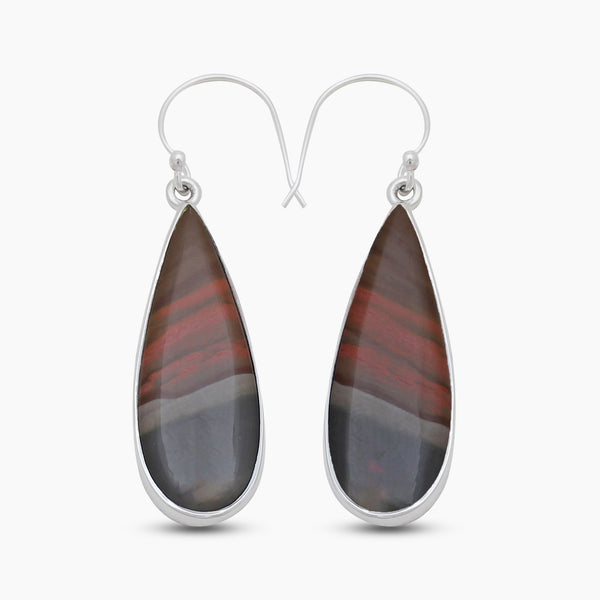 Polychrome Jasper Silver Earrings