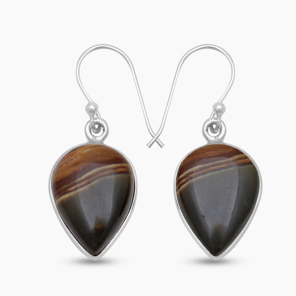 Polychrome Jasper Silver Earrings