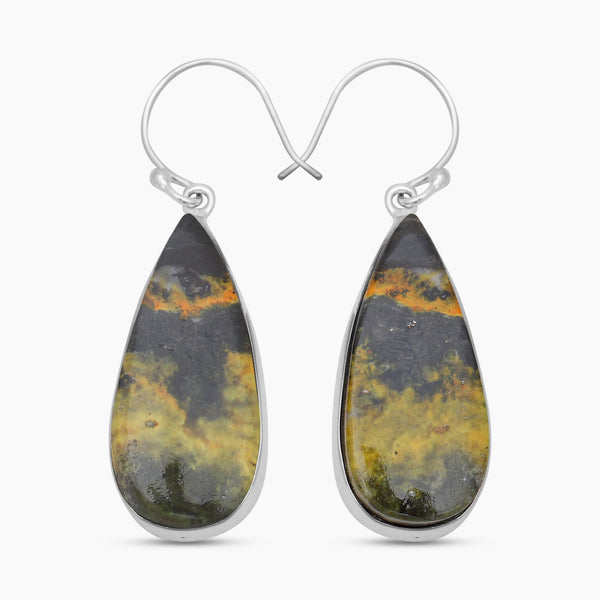 925 Sterling Silver Mustard Jasper Earrings