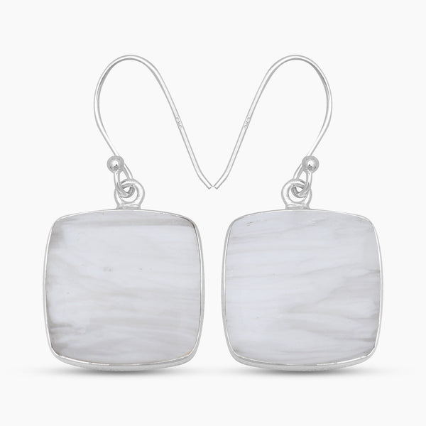 Scolecite Silver Earrings