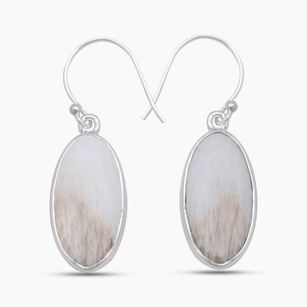 Scolecite Silver Earrings