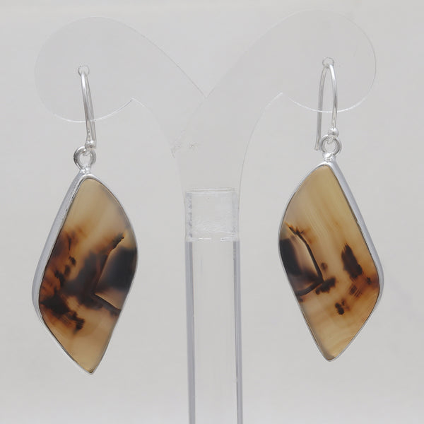Natural Montana Agate Silver Earrings