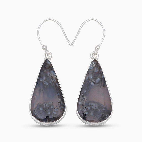 Montana Agate Silver Earrings