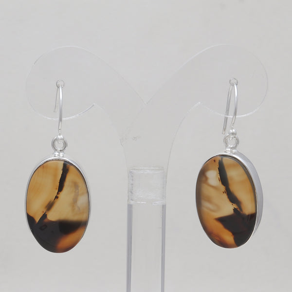 Natural Montana Agate Silver Earrings