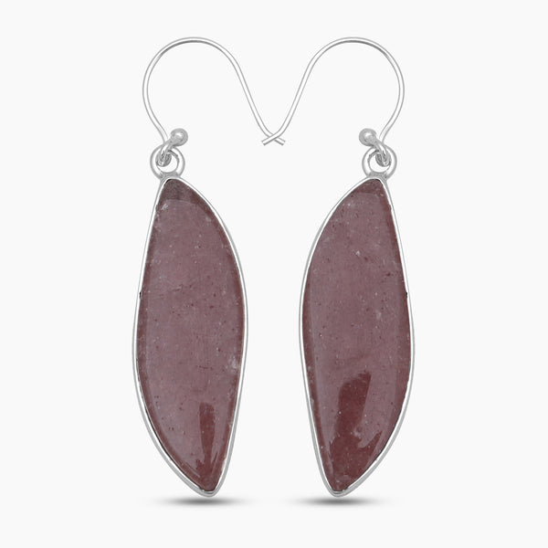 Strawberry Quartz Silver Earrings