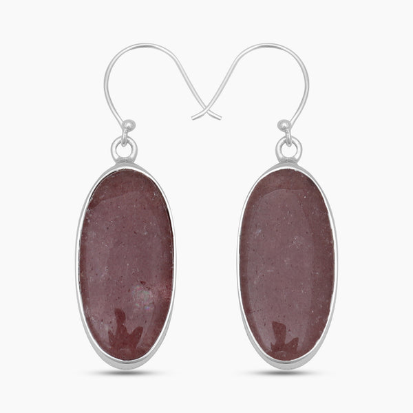 Strawberry Quartz Silver Earrings