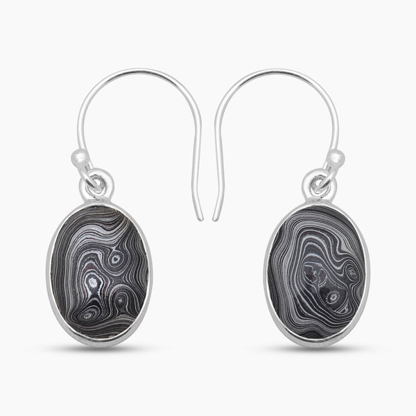 925 Sterling Silver Fordite Jasper Earrings