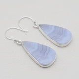 Blue Lace Agate Silver Earrings