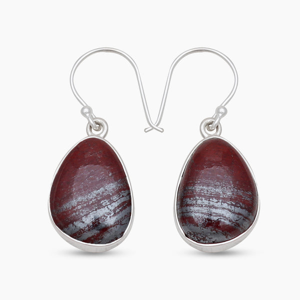 Natural Hematite Silver Earrings