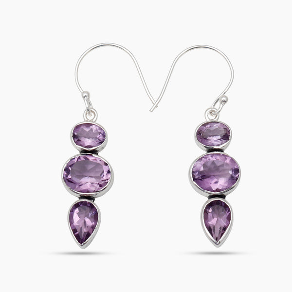 Amethyst Silver Earrings