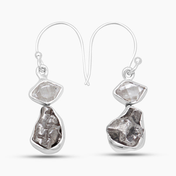 Herkimer Quartz Silver Earrings