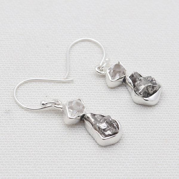 Herkimer Quartz Silver Earrings