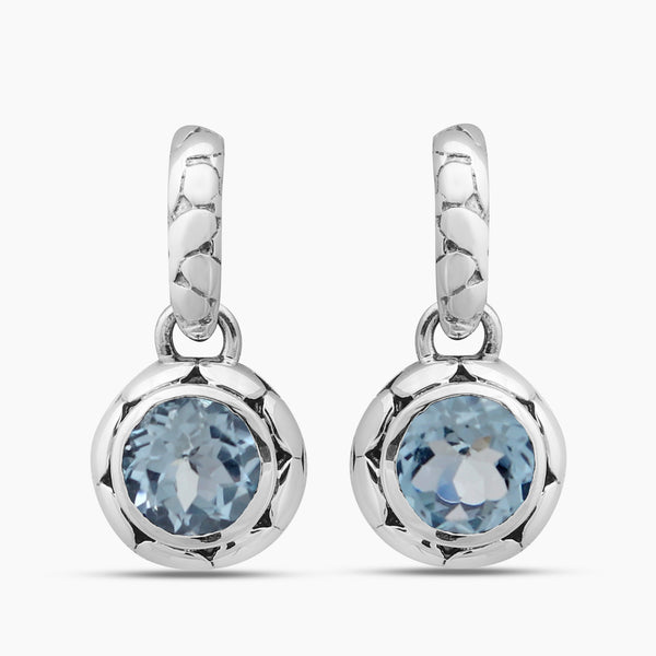 925 Silver Blue Topaz Earrings