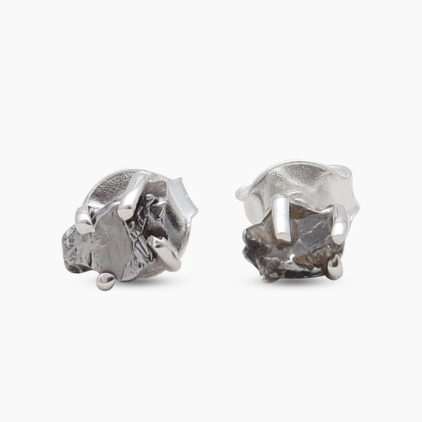 Meteorite Silver Stud Earrings