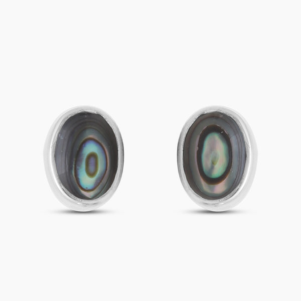 Abalone Shell Silver Stud Earrings