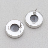 Solar Ice Quartz Silver Stud Earrings