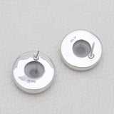 Solar Ice Quartz Silver Stud Earrings