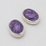 Charoite Silver Earrings