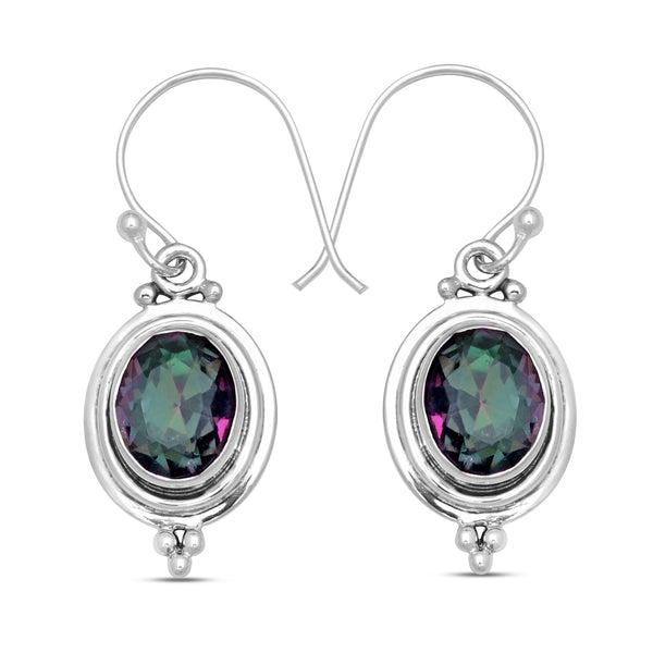 Natural Crystal Silver Earrings