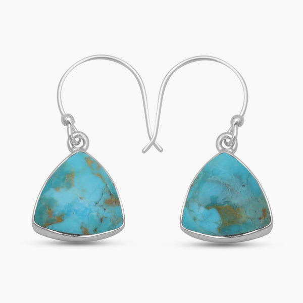 925 Sterling Silver Boulder Turquoise Earrings