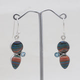 Rainbow Calsilica Silver Earrings