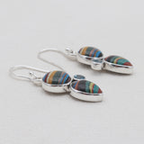 Rainbow Calsilica Silver Earrings