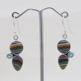 Rainbow Calsilica Silver Earrings