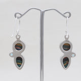 Rainbow Calsilica Silver Earrings