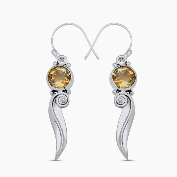925 Silver Citrine Earrings
