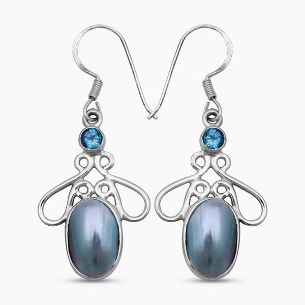 Mabe Pearl Silver Earrings