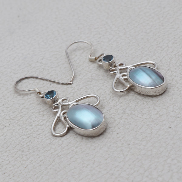 Mabe Pearl Silver Earrings