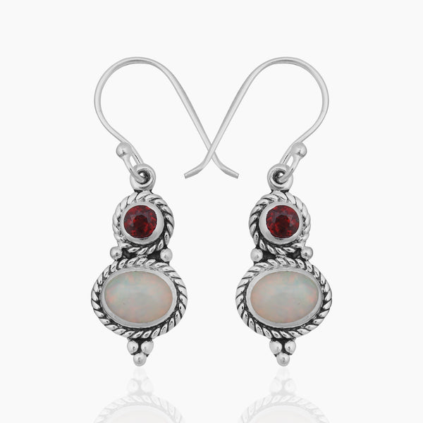 Natural Ethiopian Opal Silver Earrings