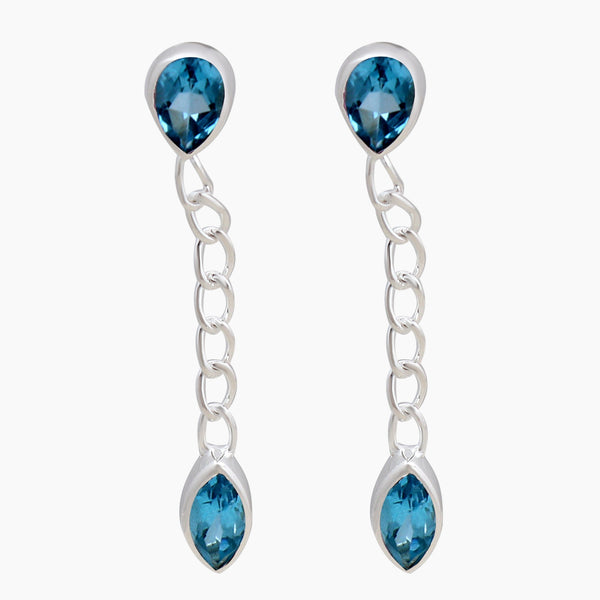 Garnet Silver Earring
