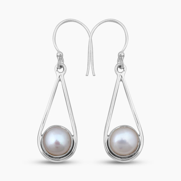 Natural Pearl Silver Earrings